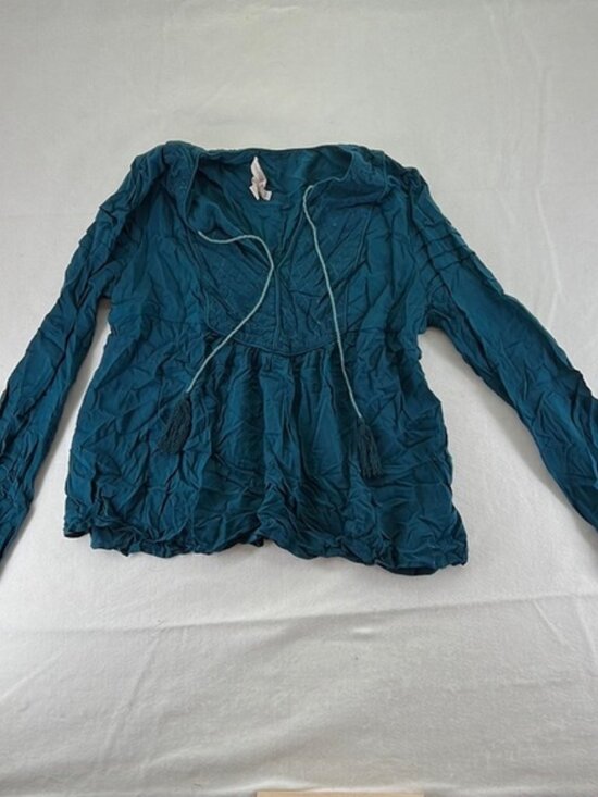 Tops - Forever 21 Contemporary Long Sleeve Blouse Shirt Blue Womens Size M